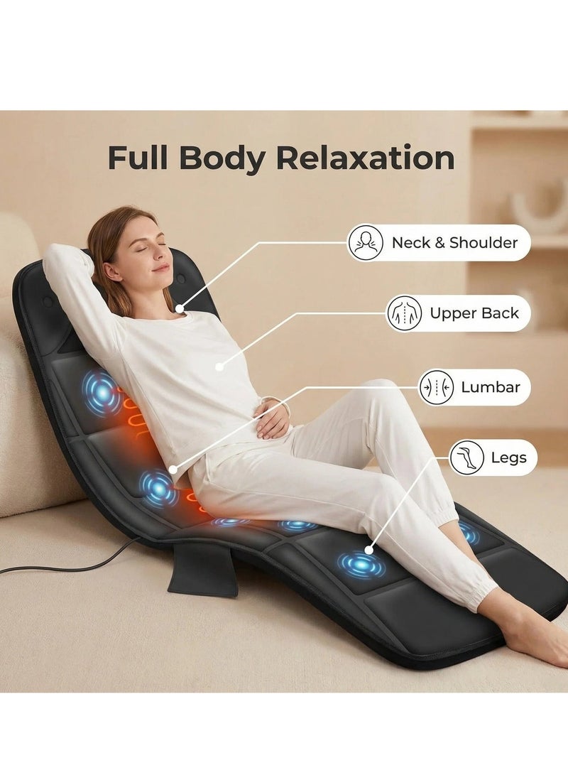 Y&D Portable Foldable Design Full Body Massage Mat Pad Heaing Vibrating Massage Chair Pad Auto Shut Off Back Massage Pad for Neck and Back Muscle Relaxation Full Body Massage with 10 Vibration and Motors 5 Massage Modes - Image 4